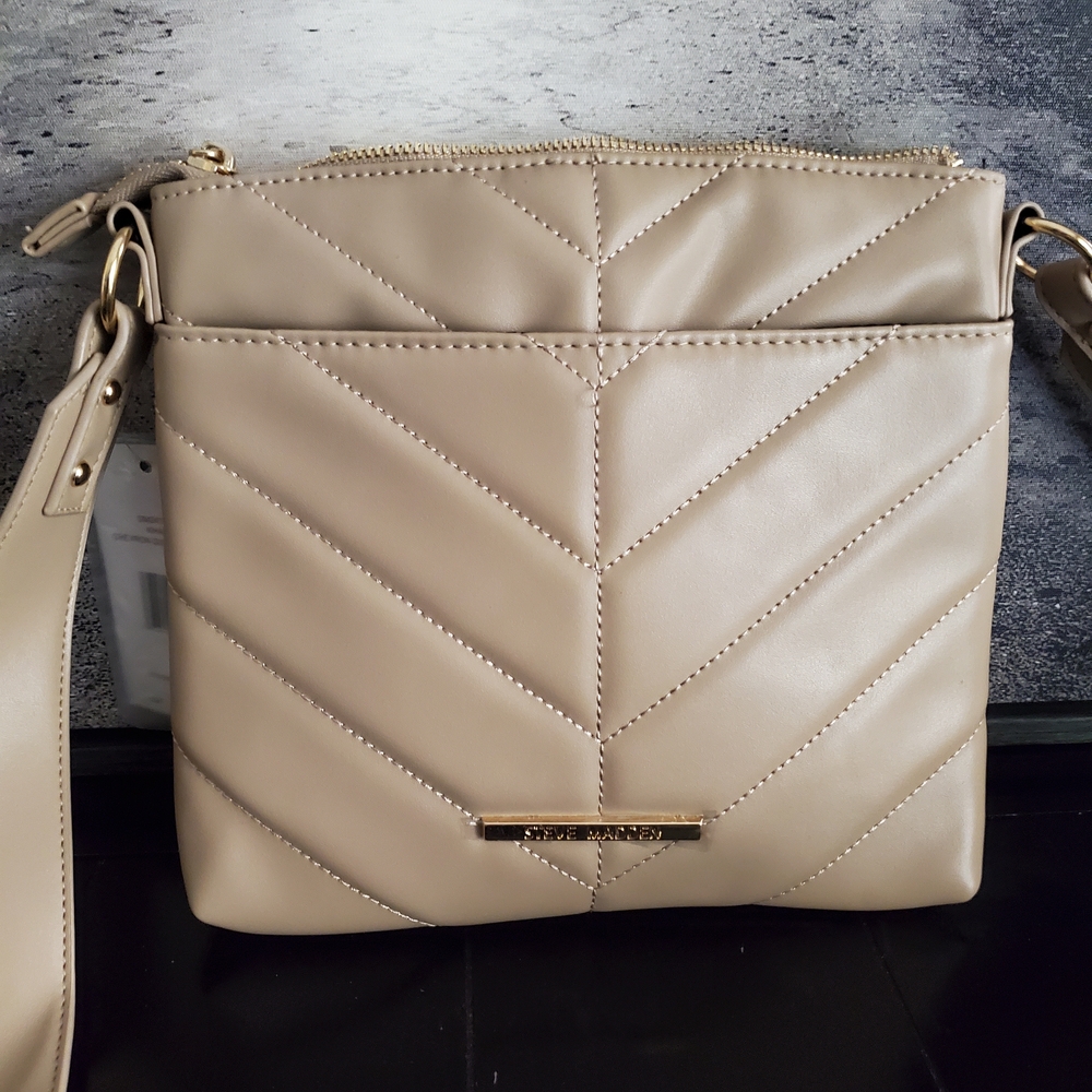 Steve Madden Taupe Quilted Crossbody Bag NWT